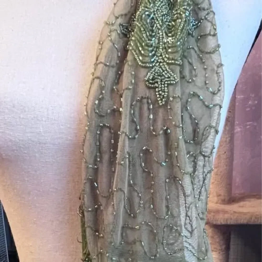 Exquisitely Beaded Chic 1930’s inspired Olive Beaded Scarf